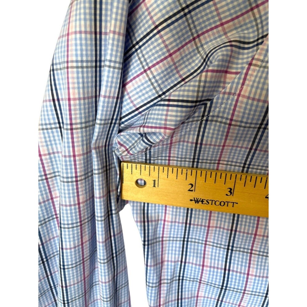 Bonobos Blue Plaid Pattern Men's 17-36 Stretch Slim Fit - Picture 8 of 13